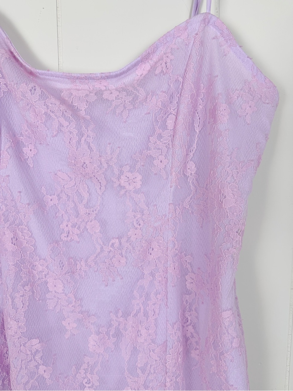 Lovers + Friends NWT Lilac Lace Feather-Trim Slip Dress Size XL - Picture 9 of 16